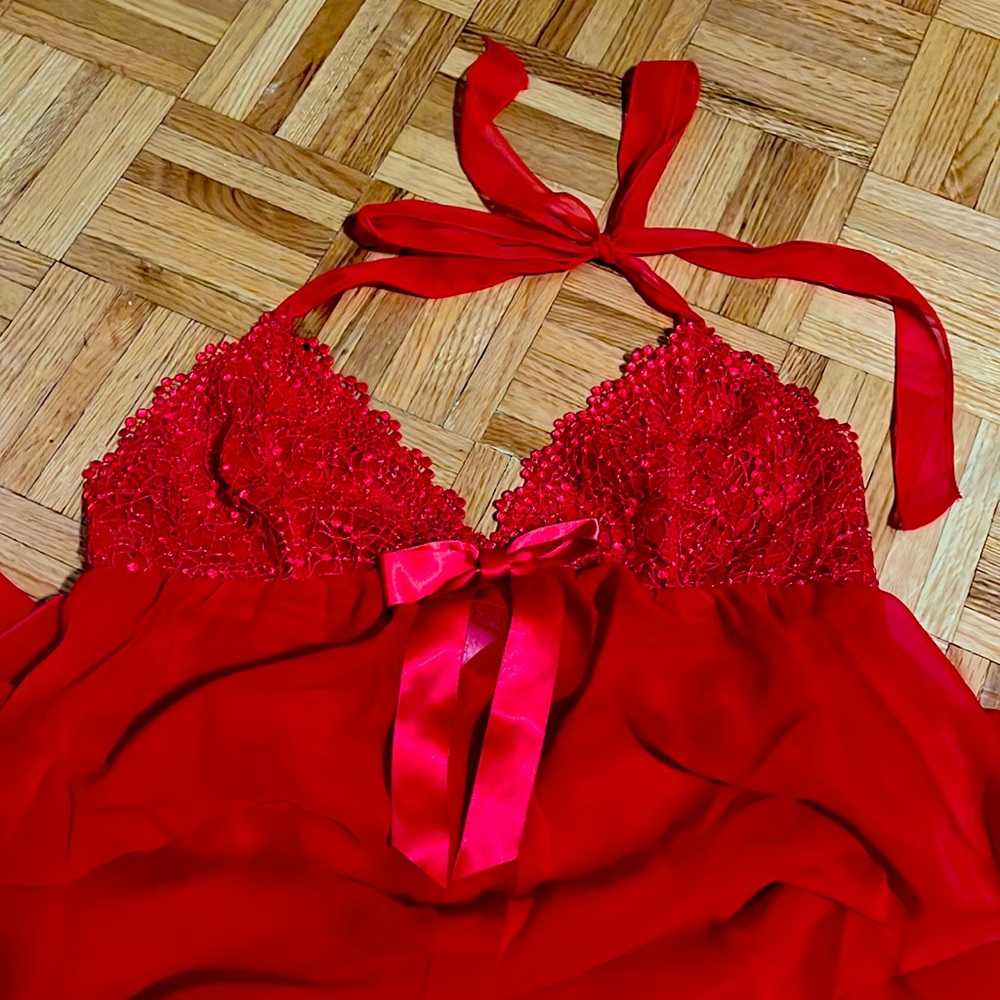 Hot red long nighty